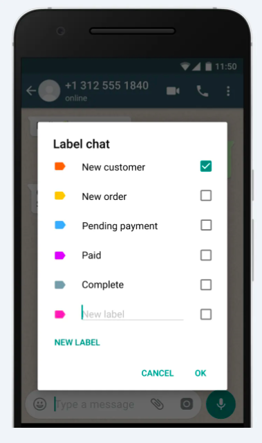 Labels en Whatsapp Business