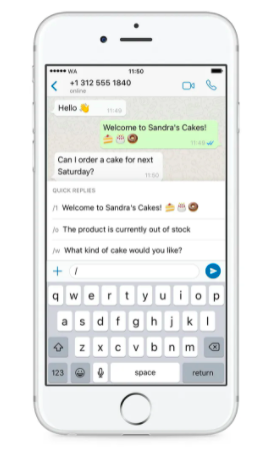 Quick replies whatsapp